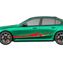 Seitenstreifen Flame Racing Aufkleber-Set für BMW 5er G60 M5 G90 – SupDec Graphix Vinyl-Aufkleber
 2
