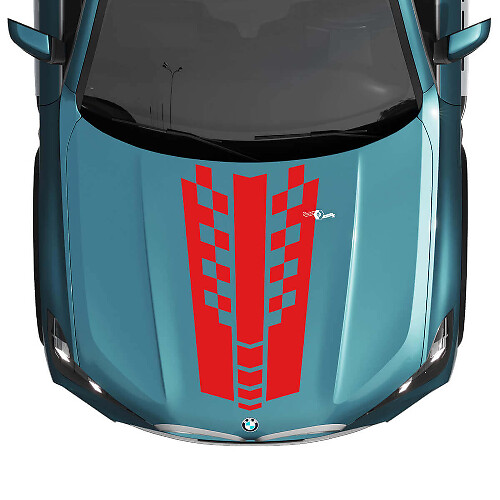 BMW X5 G05 Motorhaubenaufkleber mit karierten Streifen – Vinyl M Performance
