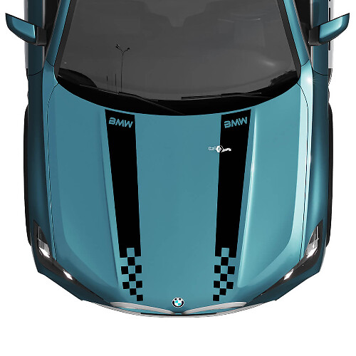 BMW X5 G05 Motorhaubenaufkleber mit karierten Streifen – Vinyl M Performance 2
