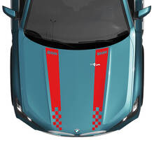 BMW X5 G05 Motorhaubenaufkleber mit karierten Streifen – Vinyl M Performance 2
 3