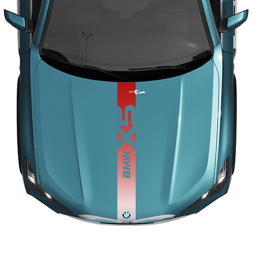 BMW X5 G05 Hood Central Gradient Stripe Aufkleber Vinyl Aufkleber
