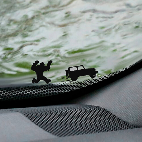 Yeti Bigfoot Jeep Wrangler Windschutzscheiben-Osterei-Eckaufkleber – individuelle Vinyl-Grafik 3
