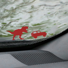 T-Rex Jeep Wrangler Windschutzscheiben-Osterei-Eckaufkleber – individuelle Vinyl-Grafik
 2