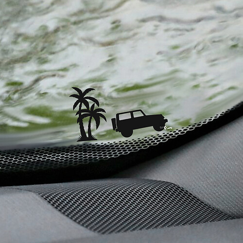 Palm's Jeep Wrangler Windschutzscheiben-Ostereier-Eckaufkleber – individuelle Vinyl-Grafik
