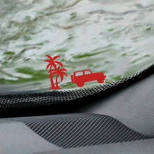 Palm Trees Windschutzscheiben-Ecke Easter Egg Vinyl-Aufkleber-Set für Jeep Wrangler_2