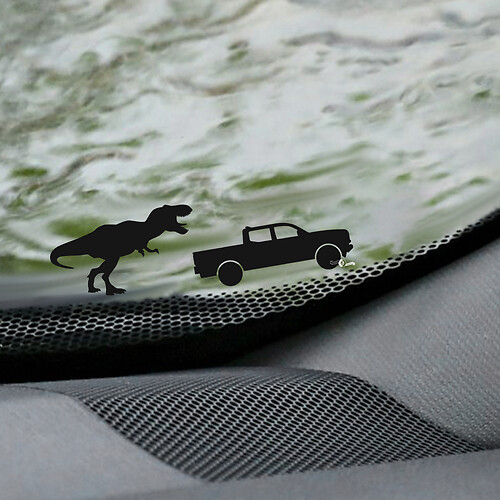 T-Rex Toyota Tacoma Windschutzscheiben-Osterei-Eckaufkleber – individuelle Vinyl-Grafik
