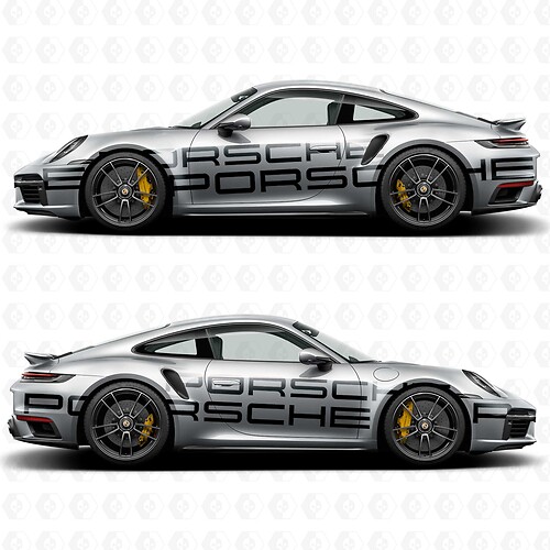 Seitlicher Porsche 911 Carrera Cup Race Seitenlogo-Aufkleber
