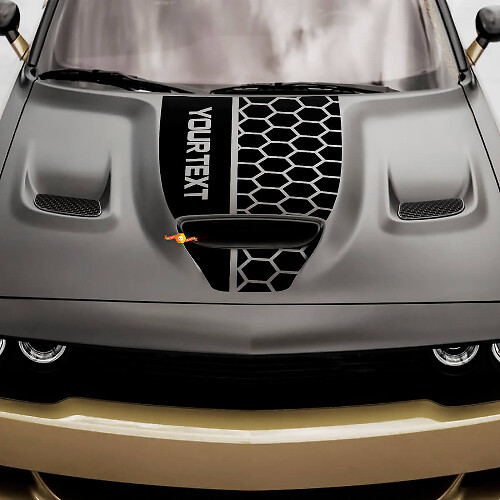 Benutzerdefinierter Wabenstil Motorhauben-Vinylaufkleber für Dodge Challenger oder Charger