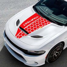 Benutzerdefinierter Wabenstil Motorhauben-Vinylaufkleber für Dodge Challenger oder Charger_3