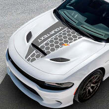 Benutzerdefinierter Wabenstil Motorhauben-Vinylaufkleber für Dodge Challenger oder Charger_5