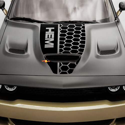 Vinyl-Racing-Aufkleber für Motorhaube, Dodge Hemi Challenger oder Charger Hemi

