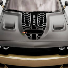 Individuelle Schriftzug Wabenmuster Motorhaubenfolie für Dodge Challenger oder Charger_2