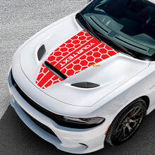 Individuelle Schriftzug Wabenmuster Motorhaubenfolie für Dodge Challenger oder Charger_3