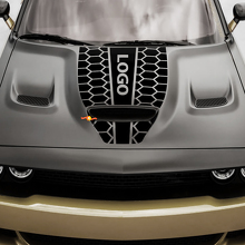 Benutzerdefinierte Honigwaben-Stil Motorhaubenstreifen Vinylaufkleber für Dodge Challenger oder Charger_2