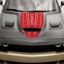 Benutzerdefinierte Honigwaben-Stil Motorhaubenstreifen Vinylaufkleber für Dodge Challenger oder Charger_4