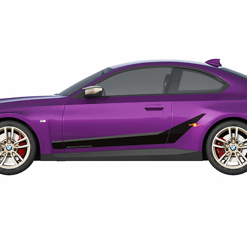 BMW M240 G42 Seiten-M-Performance-Streifen-Aufkleber aus Vinyl
