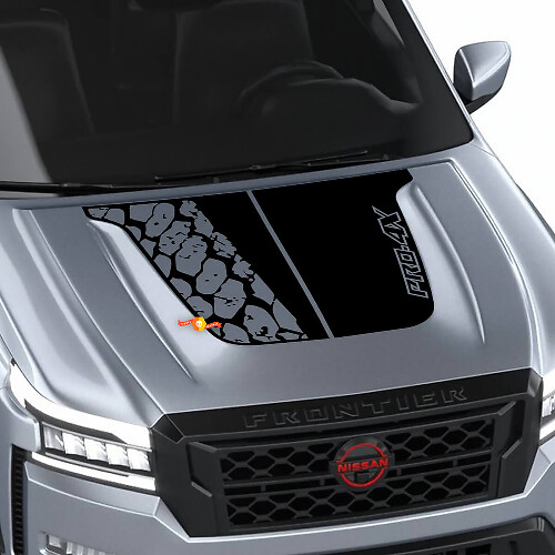 Nissan Frontier 4X Pro-4x Motorhaubenaufkleber, Vinyl, Reifenspur, Verdunkelungsgrafik, Aufkleber
