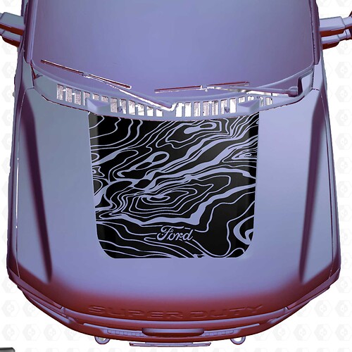 Hood Ford F250 Super Duty Topographic Map Topo Decals Sticker Graphics VinylVehicle Parts & Accessories, Car Tuning & Styling, Body & Exterior Styling!
