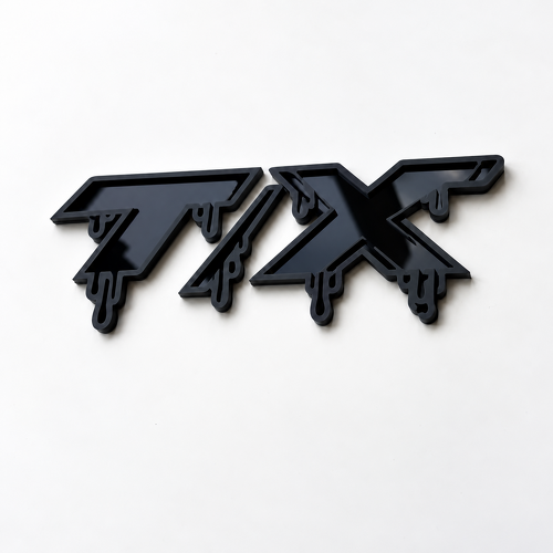 R/T Style Black Blood Drip Custom T/X 3D — Emblem (Kotflügel, Heckklappe)