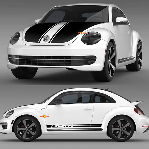 VW Volkswagen Beetle GSR Rally Stripes Full Kit Aufkleber Aufkleber

