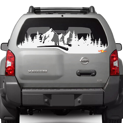 Heckfenster Berge Nissan Xterra Grafik Vinyl Aufkleber Aufkleber
