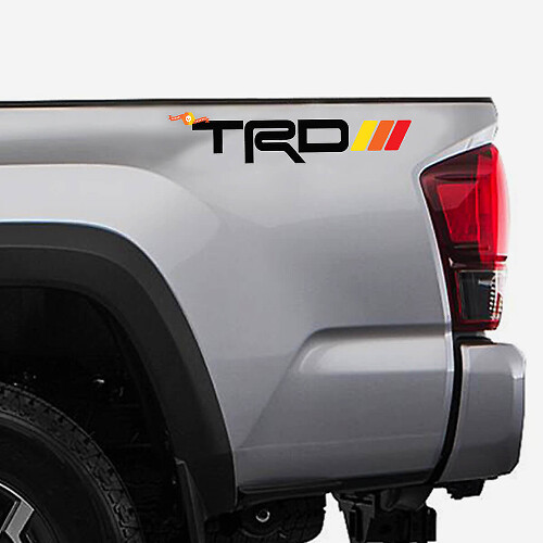 TRD mit Retro-Stil Seitliche Bettstreifen Vinyl-Aufkleber-Set für Toyota