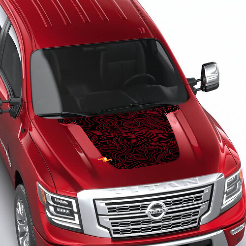 Topografische Karte Motorhauben-Vinylaufkleber für Nissan Frontier Pro-4X