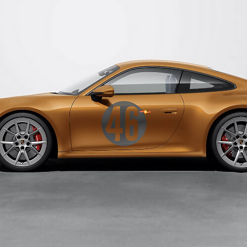 46 Le Mans Centenaire Stil Tür Vinyl-Aufkleber für Porsche 992 911 Carrera 4 GTS