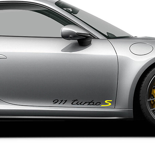 Turbo S Schriftzug Seiten Tür Vinyl Aufkleber Sticker für Porsche 911 Turbo S