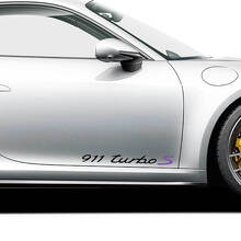 Turbo S Schriftzug Seiten Tür Vinyl Aufkleber Sticker für Porsche 911 Turbo S 2