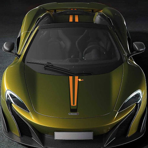 Mclaren 675LT Ganzkörper-Motorhauben-Streifen-Grafik-Vinyl-Aufkleber
