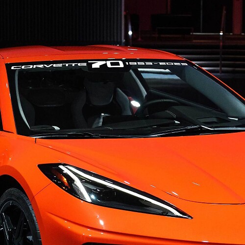 Windschutzscheiben-Aufkleber für Chevrolet Corvette C8 Z51, Vinyl-Aufkleber zum 70-jährigen Jubiläum
