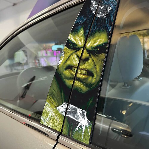 Autoaufkleber im Hulk-Stil, Säulentüren, Vinyl-Aufkleber
