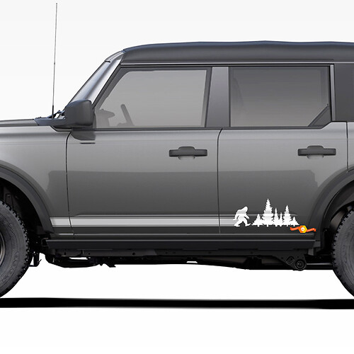 Paar Bigfoot Yeti Rocker Panel Seitenaufkleber für Ford Bronco
