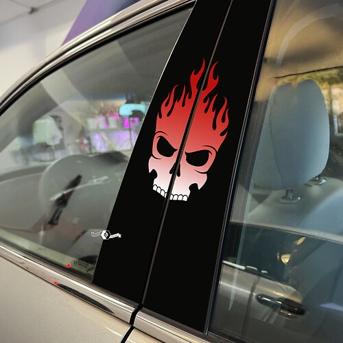 Totenkopf-Flammen-Stil, Säulen-Türen, Auto-Aufkleber, Vinyl-Aufkleber

