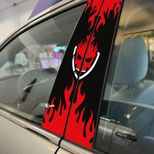Totenkopf-Flammen-Stil, Säulen-Türen, Auto-Aufkleber, Vinyl-Aufkleber
