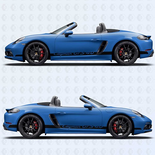 Porsche Cayman GTS 4.0 Seitenstreifen Kit -Aufkleber Aufkleber
