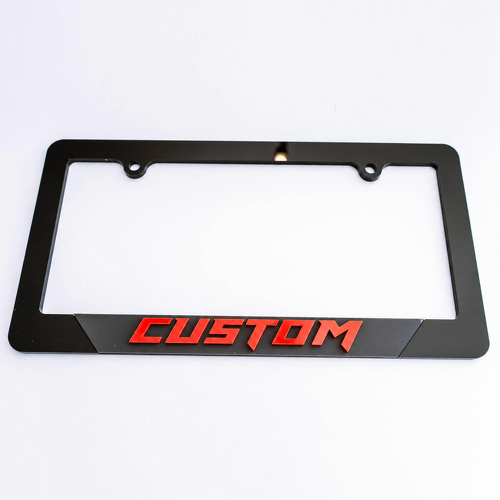 Hellcat Style Red Raised Custom Lettering US Format — Kennzeichenrahmen (universell)