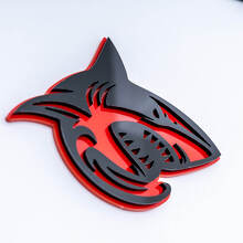 Haifisch Hellshark 3D Abzeichen Kotflügelabzeichen Emblem Schwarz und Rot
 3