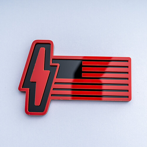 Ford 150 Lightning 3D-Abzeichen mit US-Flagge – individuelles Kotflügel-Emblem in Rot und Schwarz
