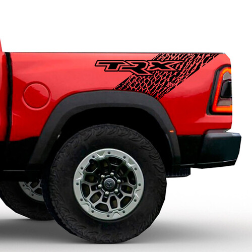 Dodge Ram TRX Vinyl-Aufkleber-Grafik-Set mit Dinosaurier-Haut für Motorhaube und seitliche Ladefläche
