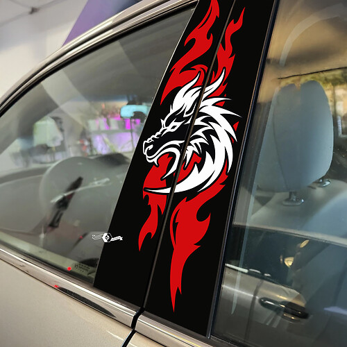 Wolf Flamme Säule Türen Auto Aufkleber Vinyl Aufkleber Wrap
