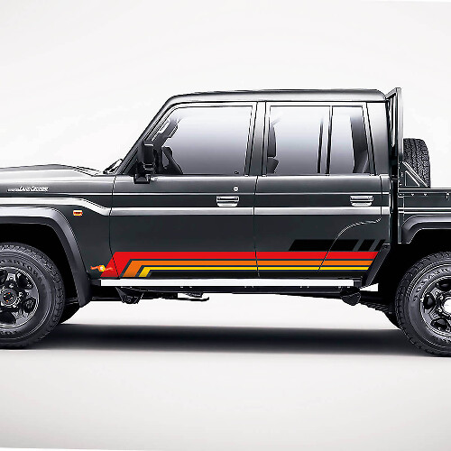 Geometrische Streifen Retro Türseitendekor Kit Aufkleber Für Toyota
