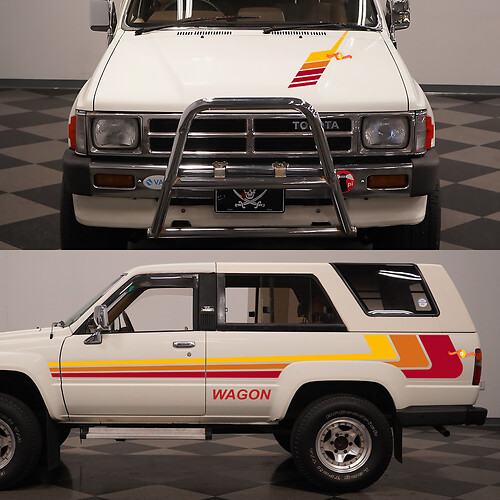 Retro Wagon Side Classic Stripes Aufkleber-Set für 1988 Toyota Hilux Surf SSR
