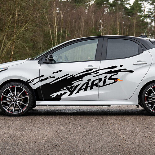 Toyota Yaris Seitentür-Vinyl-Karosserieaufkleber mit Spritzgrafik
