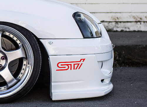 2x Sti Tecnica International Motorsport -Rennspannungs -Aufkleber -Aufkleber -Aufkleber für die Impreza BRZ WRX Erbe
