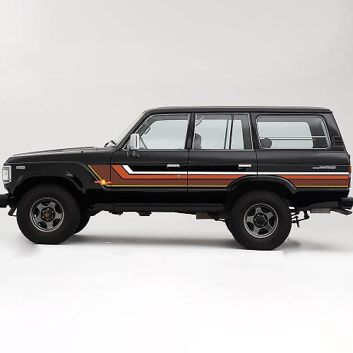 Vintage-Streifen Seitenaufkleber-Set für Toyota Land Cruiser 60er Serie
