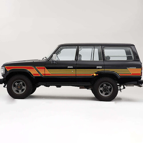 Retro-Streifen Seiten Vinyl-Aufkleber-Set für Toyota Land Cruiser FJ60 FJ62 1982-91