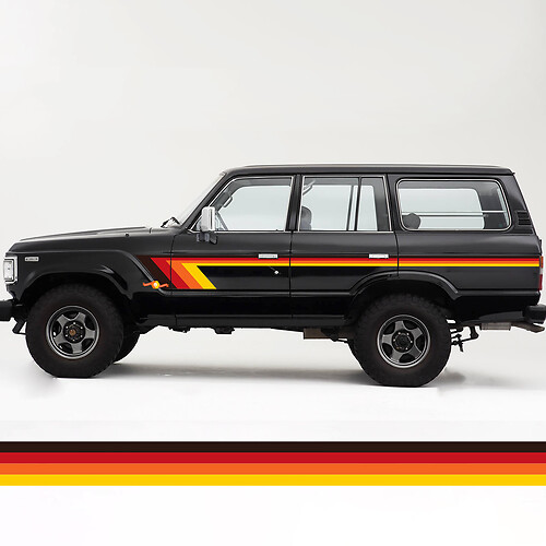 Toyota Land Cruiser FJ60 Retro-Vintage-Streifen-Set
