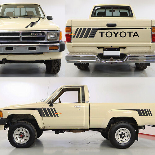 Toyota Pickup SR5 V6 Vinyl-Aufkleber für Heckklappe und Motorhaube
